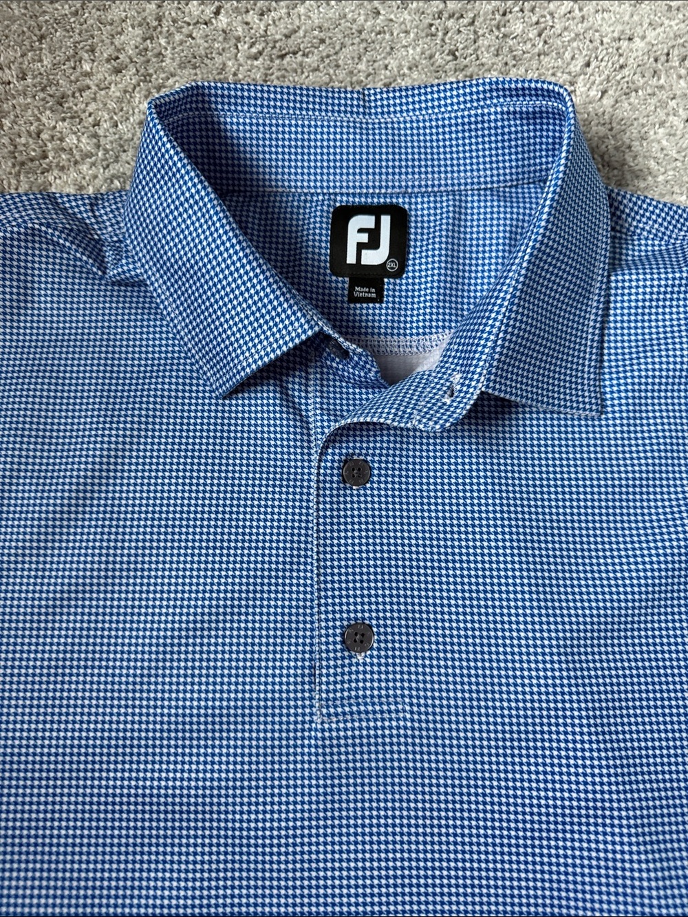 FootJoy Men’s Blue Micro-Pattern Golf Polo